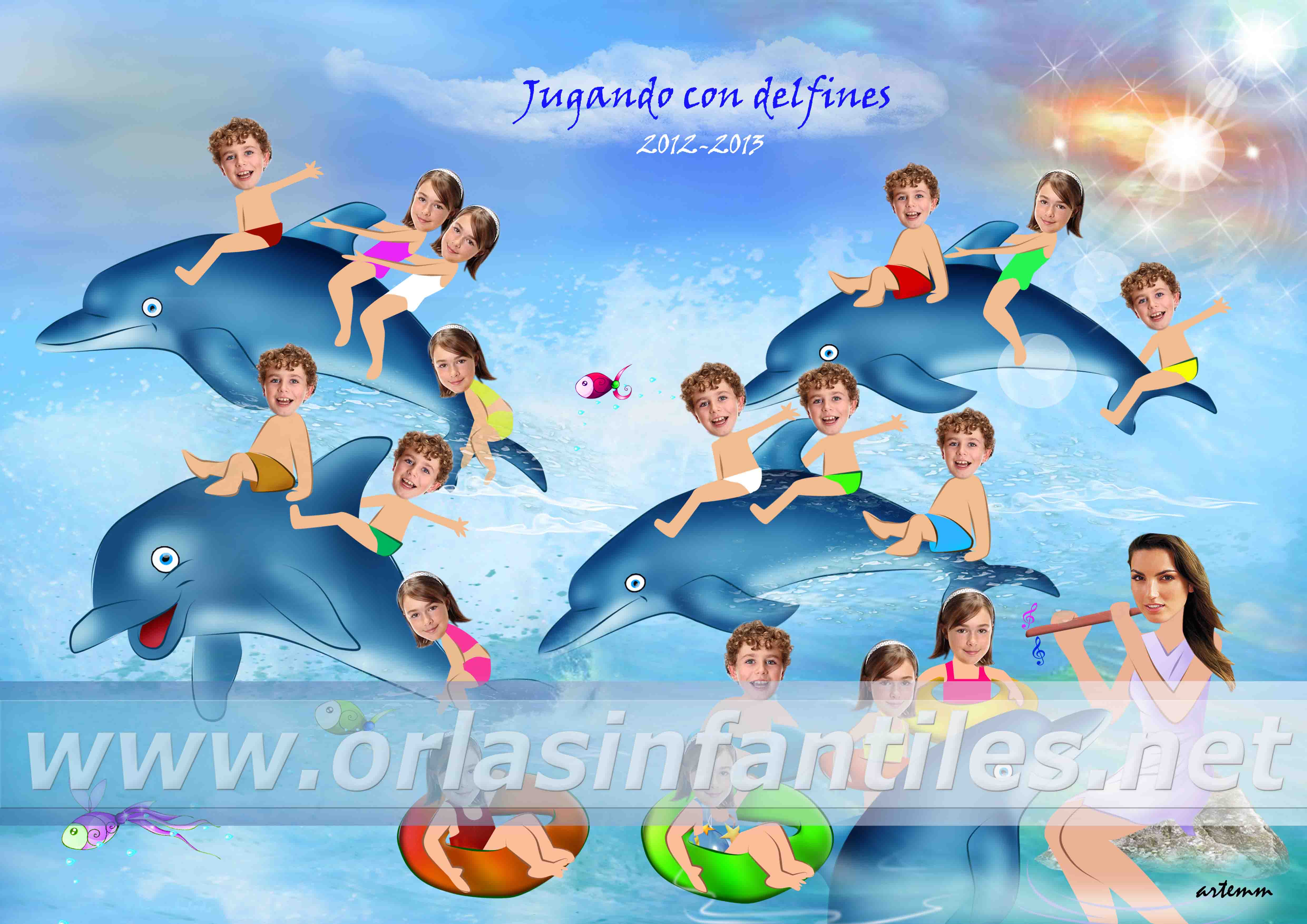 Orla Jugando con delfines