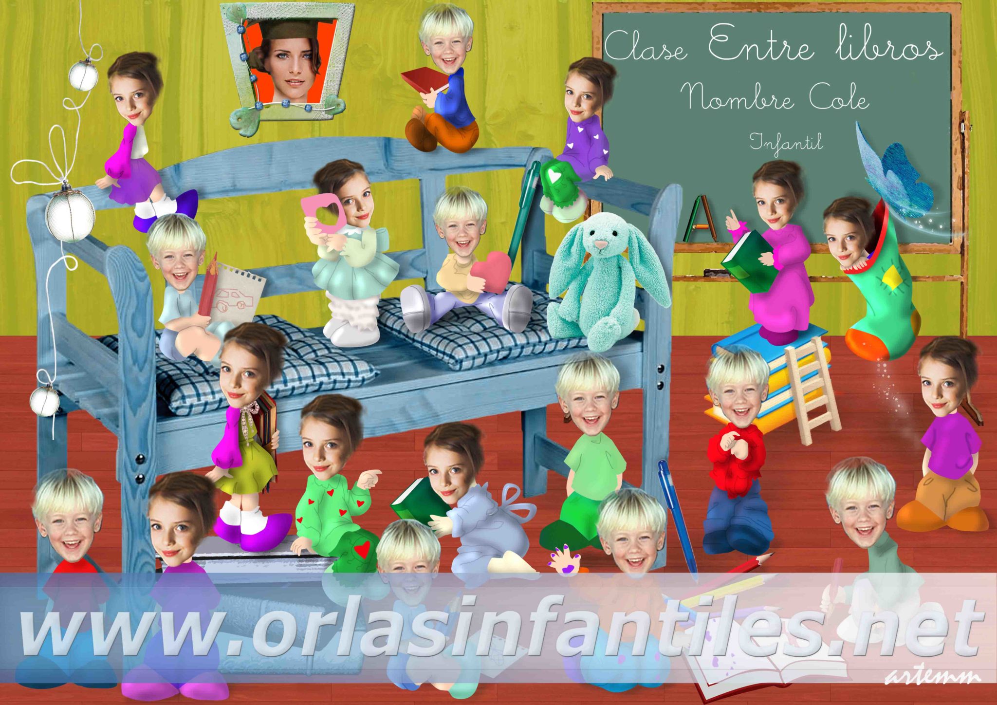 Orla infantil Clase entre libros